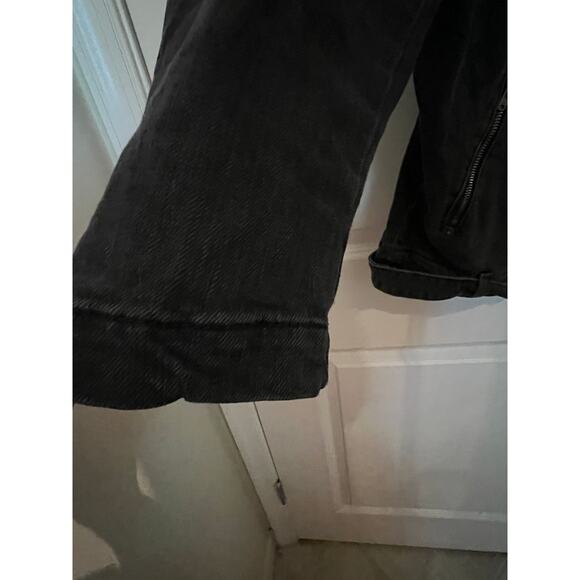 Current/Elliott Women's The Biker Jacket Full Zip Size 2 Black Washed Denim USA - Picture 5 of 10